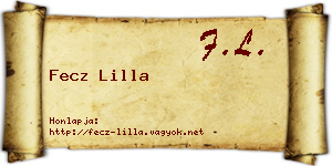 Fecz Lilla névjegykártya